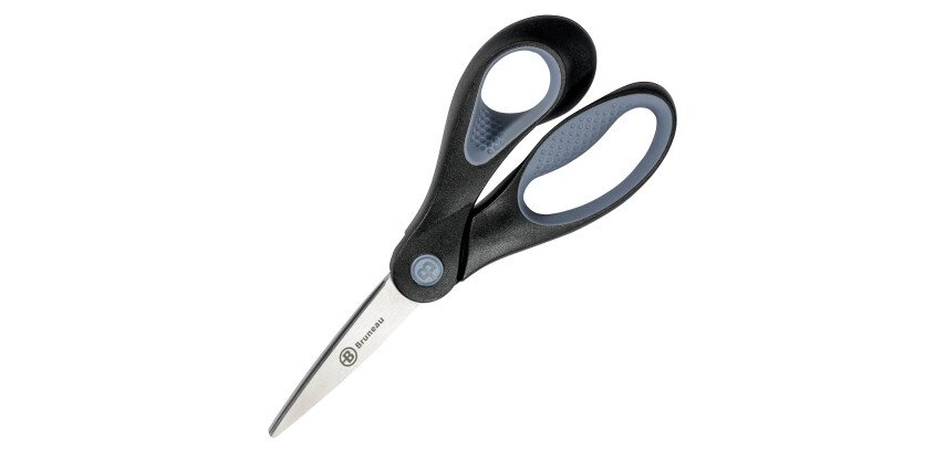 Schere für Rechtshänder Eckige Spitze Bruneau 17 cm schwarz/grau