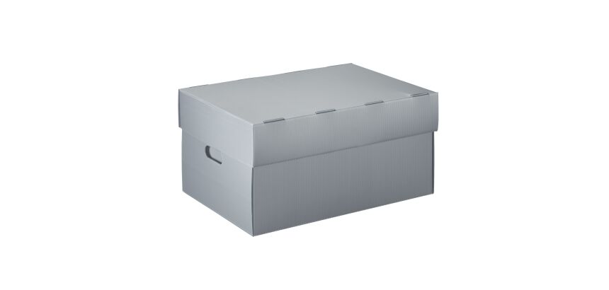 Caisse à archives plastique Extendos H 26 x L 52 x P 36 cm grise
