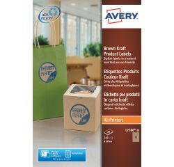 Etiquetas redondas kraft para inkjet y láser, diámetro 60 mm recicladas - Caja de 240