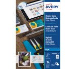 Carte de visite Avery Quick and Clean format 85 x 54 mm blanche - 250 gr - Pochette de 80