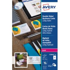 Pack of 250 business cards laser Avery Quick and Clean C32016 85 x 54 mm 220 g white