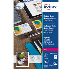 Tarjeta de visita láser Avery Quick and Clean C32016 - 85 x 54 mm 220 g blanco - Paquete de 250