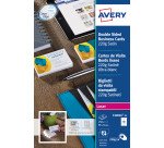 Carte de visite laser Avery Quick and Clean C32016- 85 x 54 mm 220 gr blanche - Pochette de 250