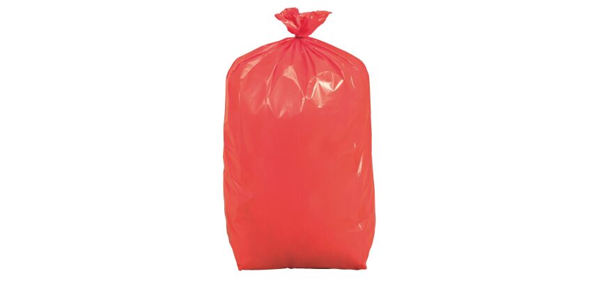 Sac poubelle 110 litres tri sélectif rouge opaque - carton de 200