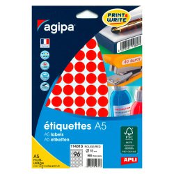 Pastille adhésive Ø 15 mm - pochette de 960 gommettes