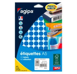 Pastille adhésive Ø 15 mm - pochette de 960 gommettes