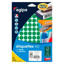 Pastille adhésive Ø 15 mm Agipa 11431 couleur - Boîte de 960
