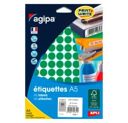 Pastille adhésive Ø 15 mm - pochette de 960 gommettes