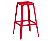 Gb_tabouret haut metalo rouge