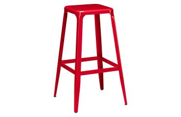 Gb_tabouret haut metalo rouge