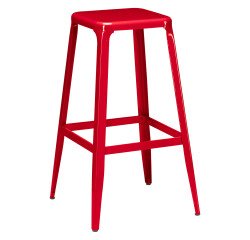 Sgabello bar in metallo rosso