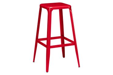 Tabouret rouge Metalo