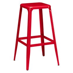 Tabouret rouge Metalo