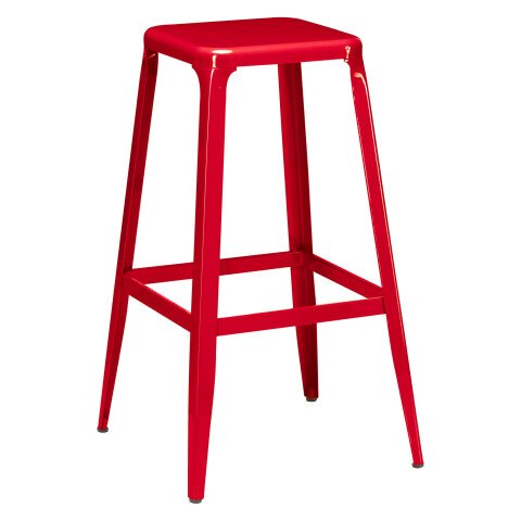Taburete alto Metalo rojo