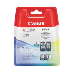 Canon PG-510 + CL-511 Pack 2 cartuchos originales negro + tricolor de alta capacidad (220 + 244 páginas)