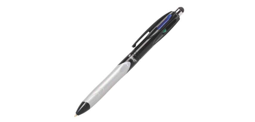 Stylo bille Bic 4 couleurs Stylus rétractable pointe 1 mm - écriture moyenne