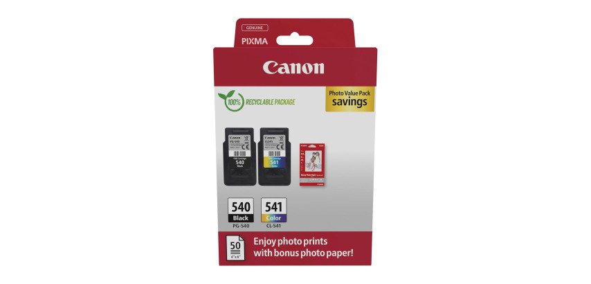 Packung 2 Tintenpatronen Canon PG540 schwarz und CL541 Farben
