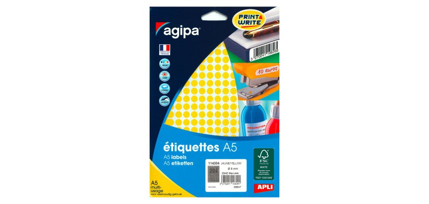 Pack of 2940 round labels 8mm