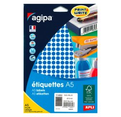 Zelfklevende etiketten Agipa  Ø 8 mm 11430 kleur - doos van 2940