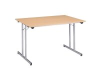 Table pliante Multi-usages L 120 x P 80 cm hêtre / pied aluminium