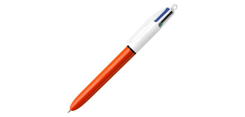 Stylo bille Bic 4 couleurs rétractable pointe 0,8 mm - écriture fine