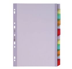Separadores de PVC Oxford de color A4, 12 pestañas neutras multicolores (1 juego)