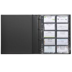 Classeur cartes de visite Durable Centium 25,5 x 31,5 cm noir - 400 cartes