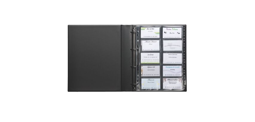Classeur cartes de visite Durable Centium 25,5 x 31,5 cm noir - 400 cartes