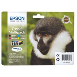 Set van 4 cartridges Epson T0895 zwart + kleur