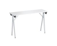 Table de formation pliante plateau gris clair L 120 x P 40 cm