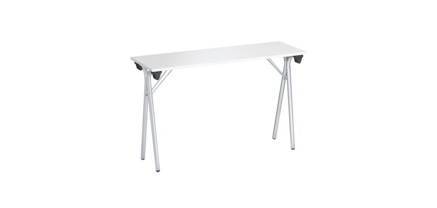 Table de formation pliante plateau gris clair L 120 x P 40 cm