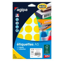 Pastille adhésive Ø 30 mm - pochette de 240 gommettes