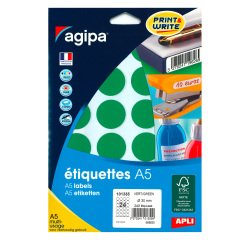 Pastille adhésive Ø 30 mm Agipa 10135 couleur - Boîte de 240