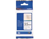 Cinta adhesiva no laminada negro sobre blanco TZE N201 de 3,5 mm de Brother
