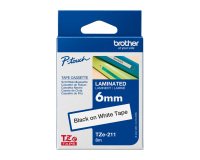 Non-laminated ribbon Brother TZE N201-3.5 mm white with black text