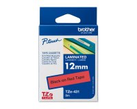 Laminated ribbon TZE431-12MM black red