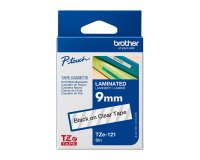 Laminated ribbon TZE121-9MM black transparent