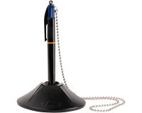 Ballpoint pen 4 colours Bic with holder conical point medium line