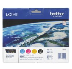 Brother LC985VALBP Pack de 4 cartuchos originales negro + tricolor (350 + 3 x 260 páginas)