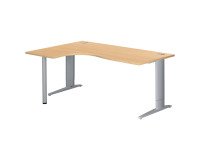 Bureau compact Excellens Métal Plus piètement L fixe ou réglable au montage