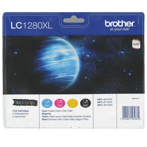 Brother LC1280XL Pack cartouche de 4 couleurs haute capacité pour imprimante jet d'encre