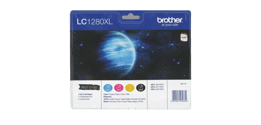 Packung mit 4 Tintenpatronen Brother LC1280 XL schwarz + Farben