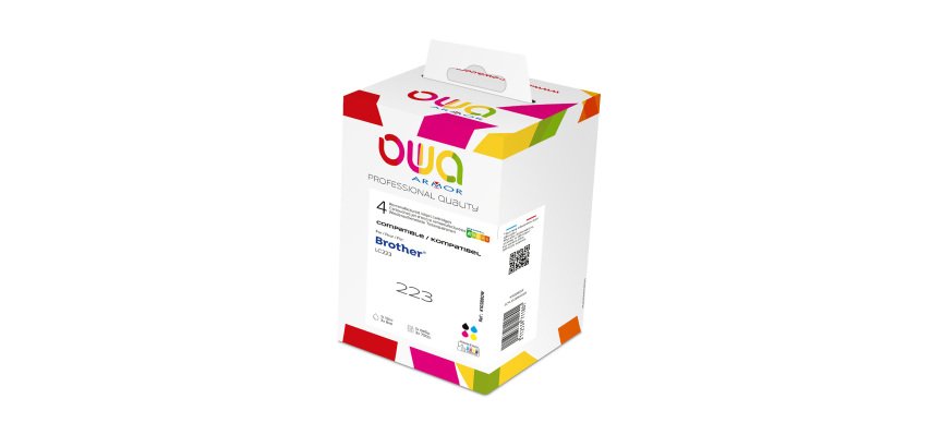 Owa Compatible Cartridge Pack Brother LC223 - 4 Colors for Inkjet Printer