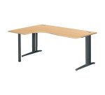 Bureau compact Excellens Métal Plus piètement L fixe ou réglable au montage