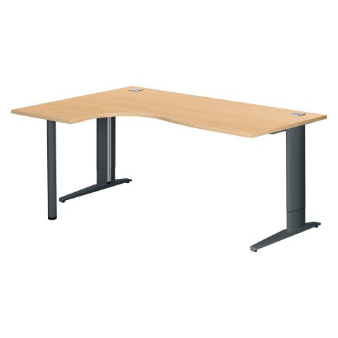 Mesa compacta Excellens An 180 cm Patas Regulables Metal Plus ala izquierda Haya / Antracita