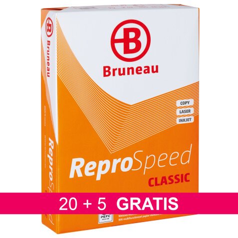 Pack de 20 paq. Papel blanco A4 80 g Reprospeed + 5 GRATIS 