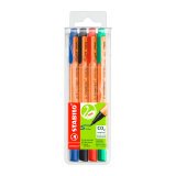 Felt-tip pen Stabilo Greenpoint with medium-sized 0.8 mm tip - pack of 4 colors