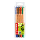 Stylo feutre Greenpoint Stabilo écriture moyenne - Pochette de 4 couleurs classiques