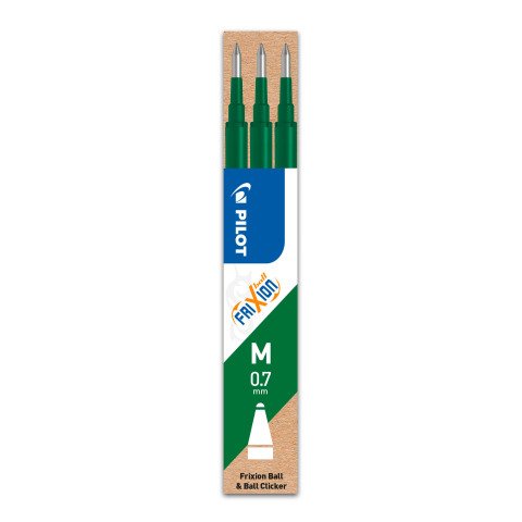 Recarga para Bolígrafo borrable Pilot FriXion Ball punta media 0,7 mm Bolsa de 3 Verde