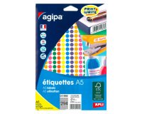 Ronde etiketten Ø 8 mm Agipa 11995 geassorteerde kleuren - Doos van 1764